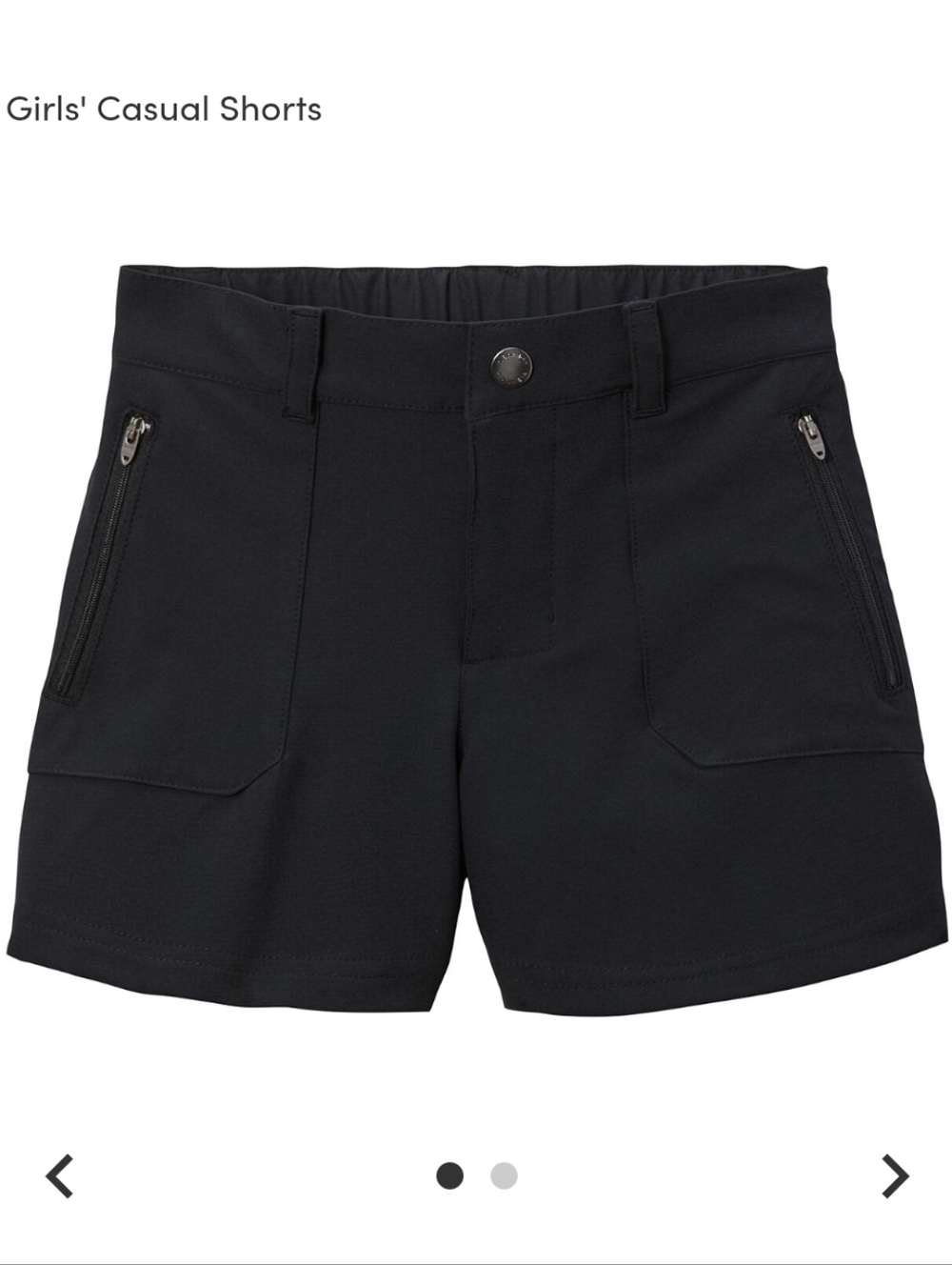 Columbia Girls' Black Outdoor Zip Pocket Shorts